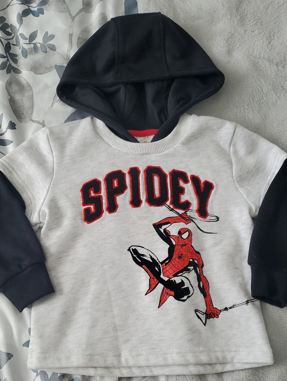 NEW!!  Kids Spider-Man “Spidey” Layered Hoodie Shirt | Marvel Long Sleeve Top
